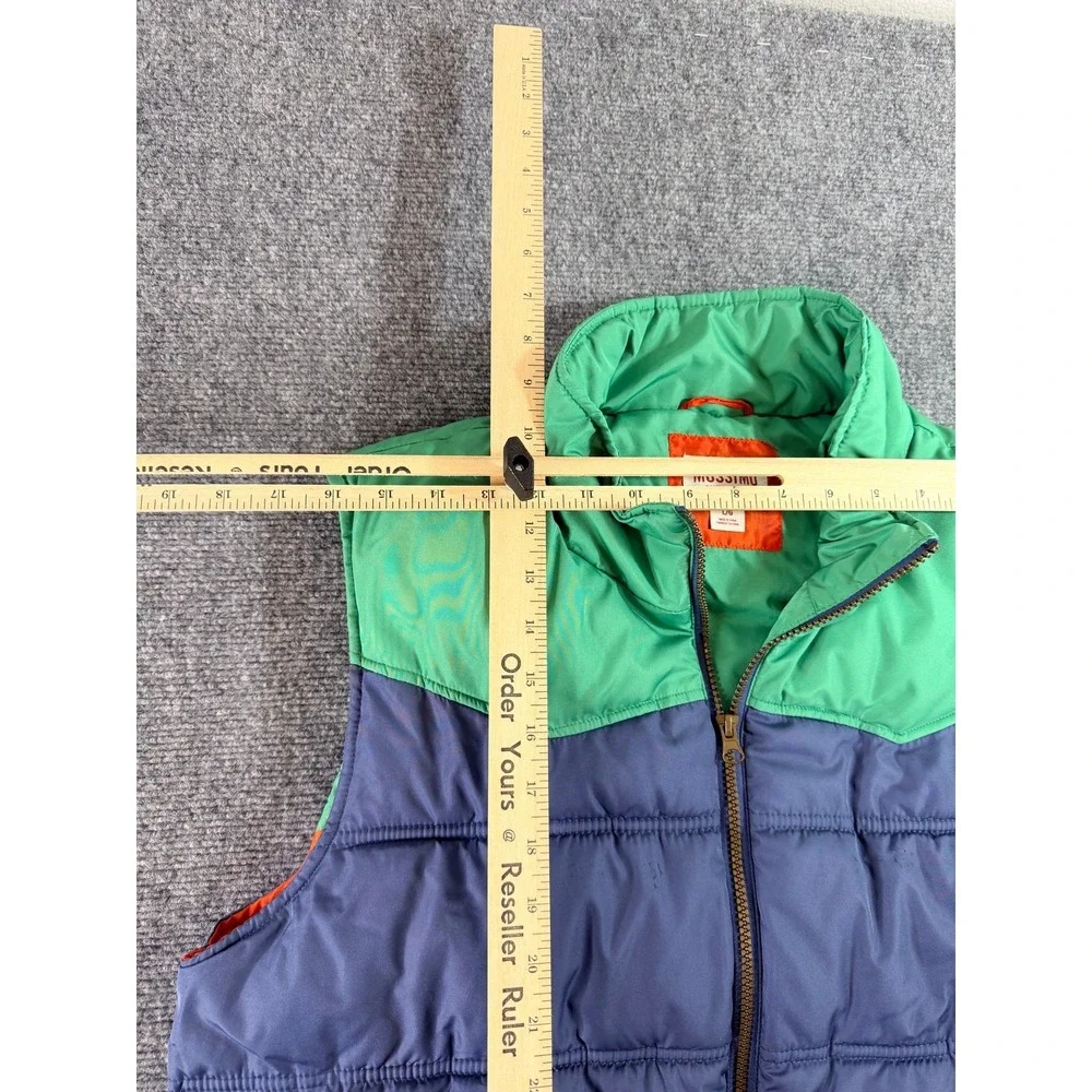 Mossimo Supply Co Mens Puffer Vest L Green Blue Colorblock Full‎ Zip Quilted